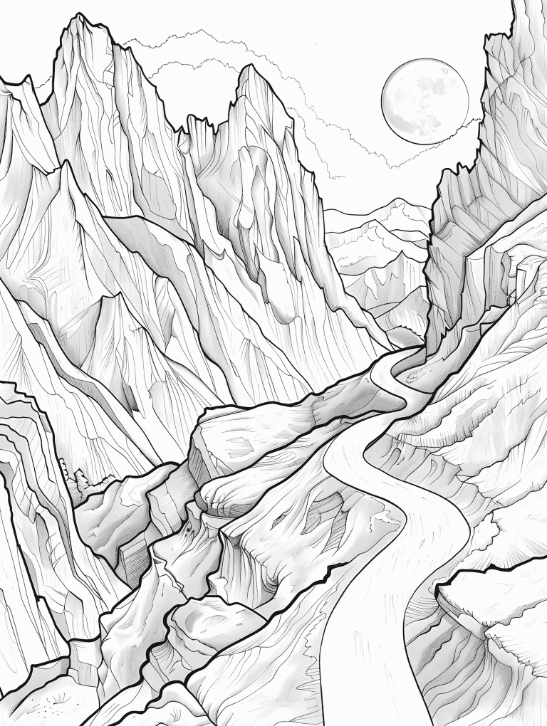 Mountain Pass Guided By The Moon