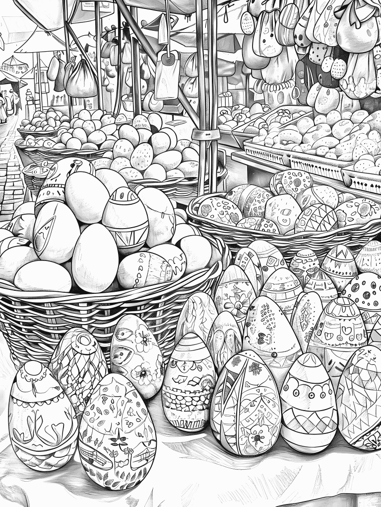 Market Selling Easter Eggs