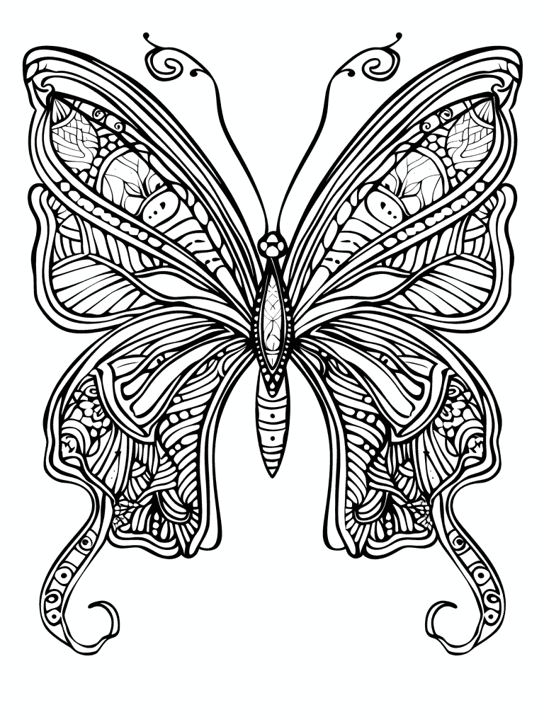 Butterfly Adorned With Intricate Henna Patterns