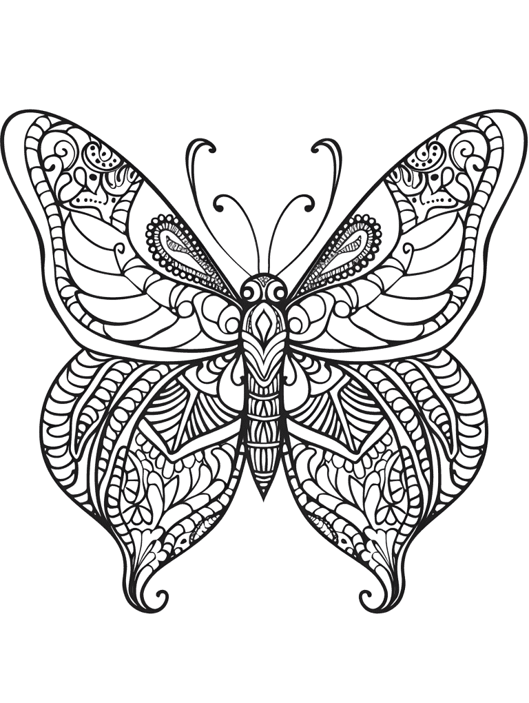 Butterfly Adorned With Paisley Patterns