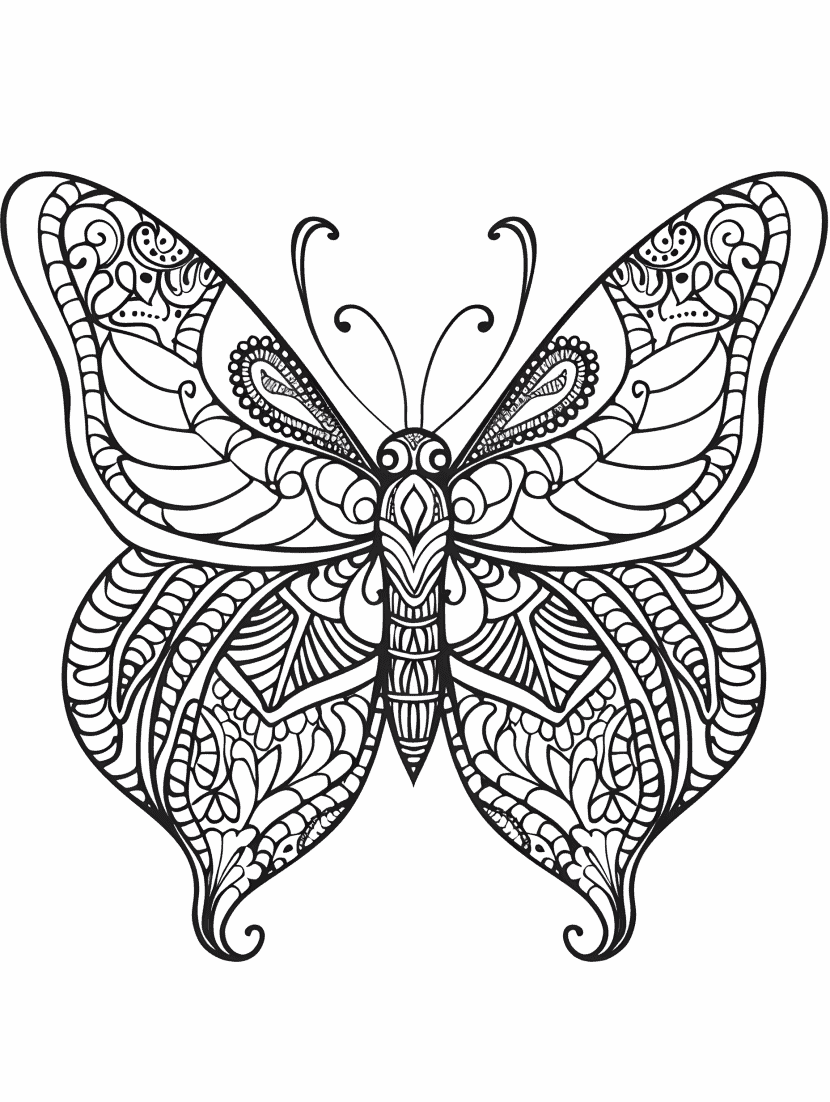 30 Exciting Butterfly Coloring Pages - Brighter Craft