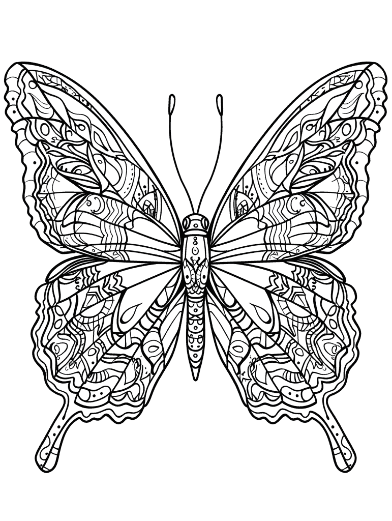 30 Exciting Butterfly Coloring Pages - Brighter Craft