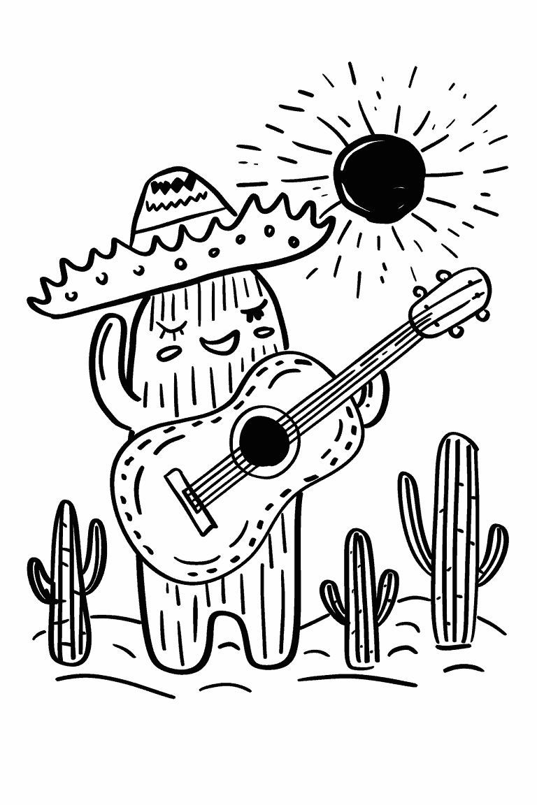 Cactus Playing Guitar