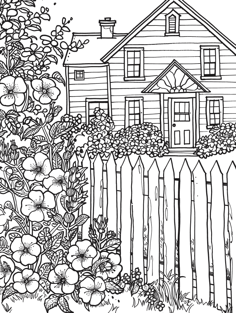 Climbing Flowers In A Country Home