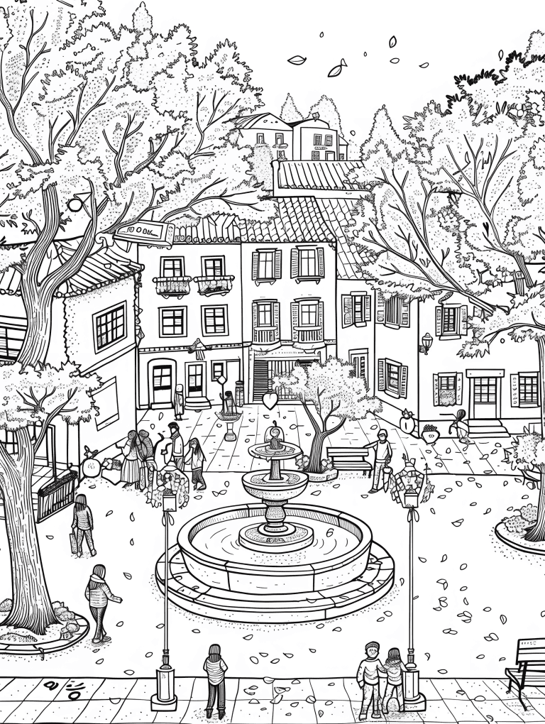 Charming Village Filled With Cherry Blossoms