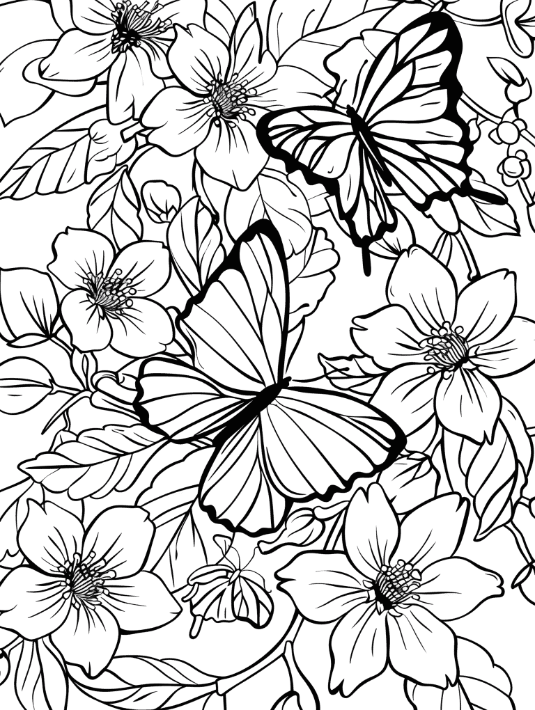 Butterflies Flit Among Cherry Blossoms