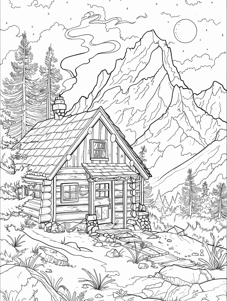 Cabin Under The Calming Moon