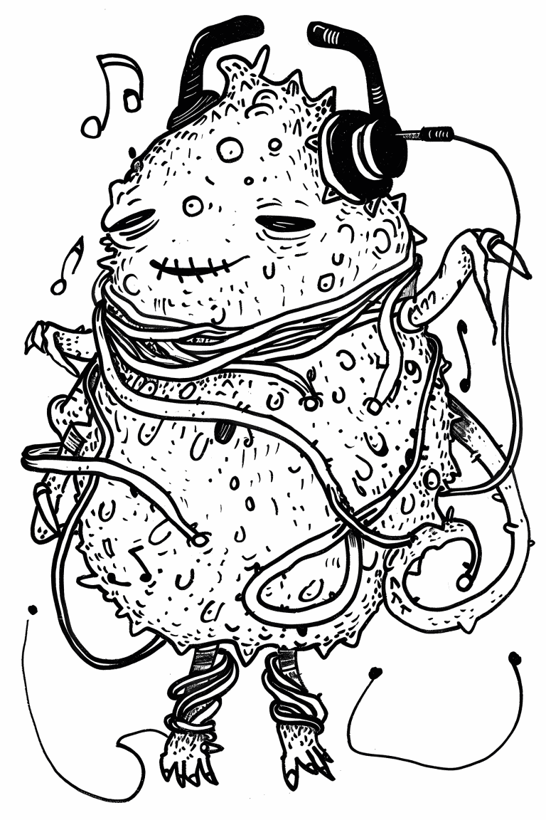 Monster Enjoying Music