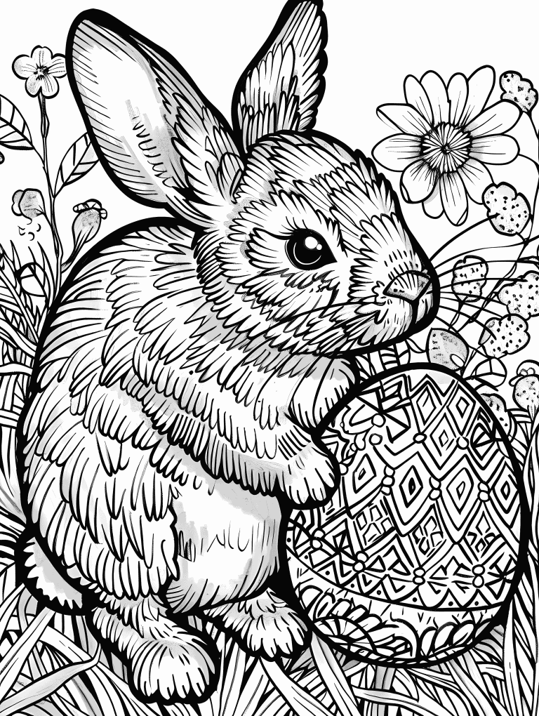 Rabbit Holding Easter Egg