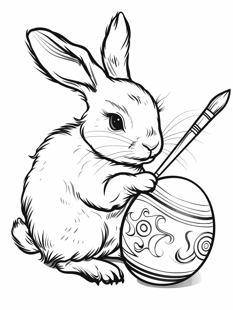 Bunny Painting Easter Egg