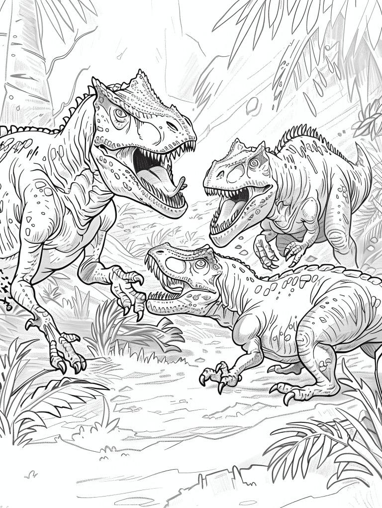 Pack of Allosaurus