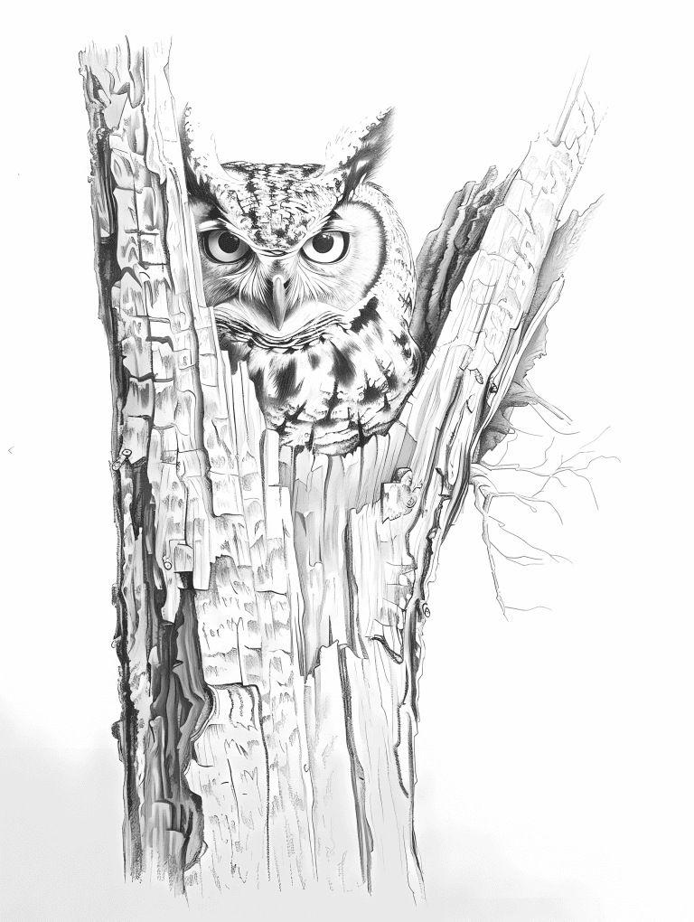 Owl Peering Out