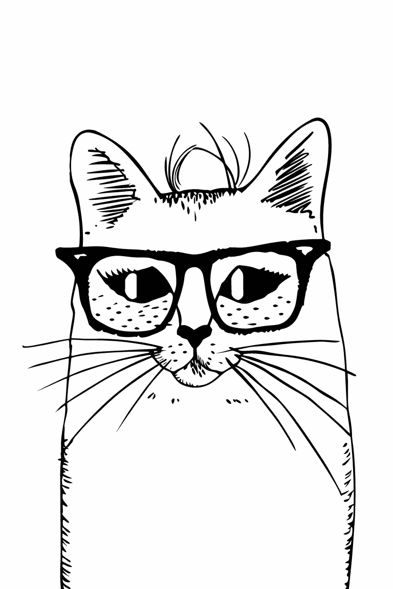 Cat Wearing Eyeglasses