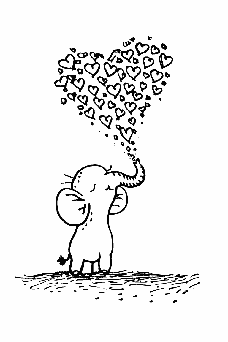 Elephant Blowing Hearts