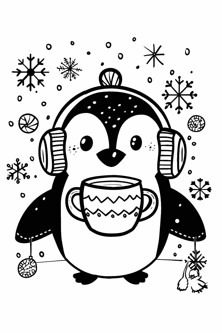 Penguin Enjoying Hot Cocoa