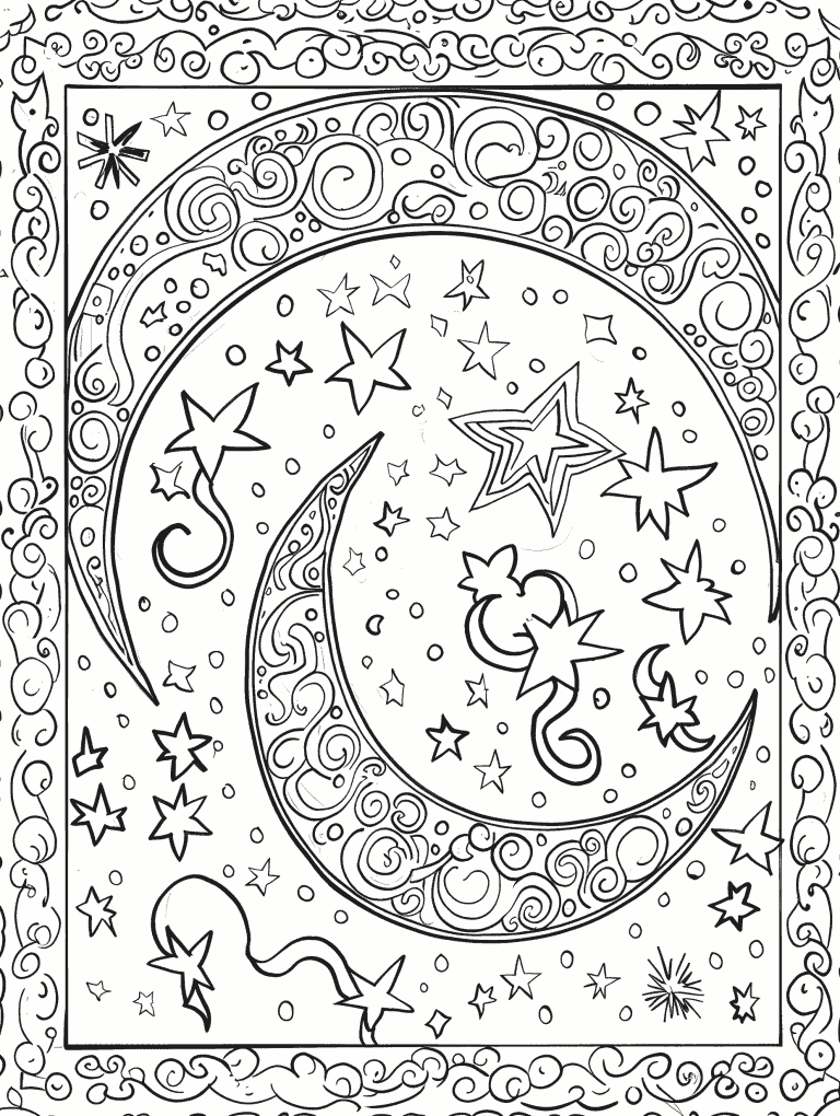 Whimsical Crescent Moon