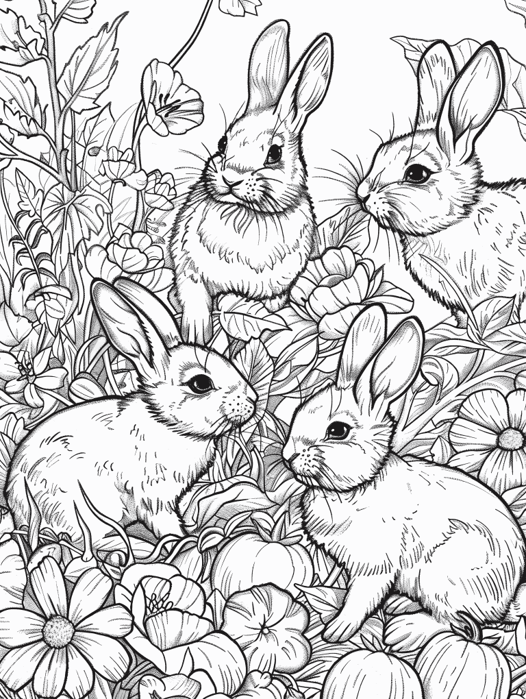 Rabbit Frolicking In The Garden