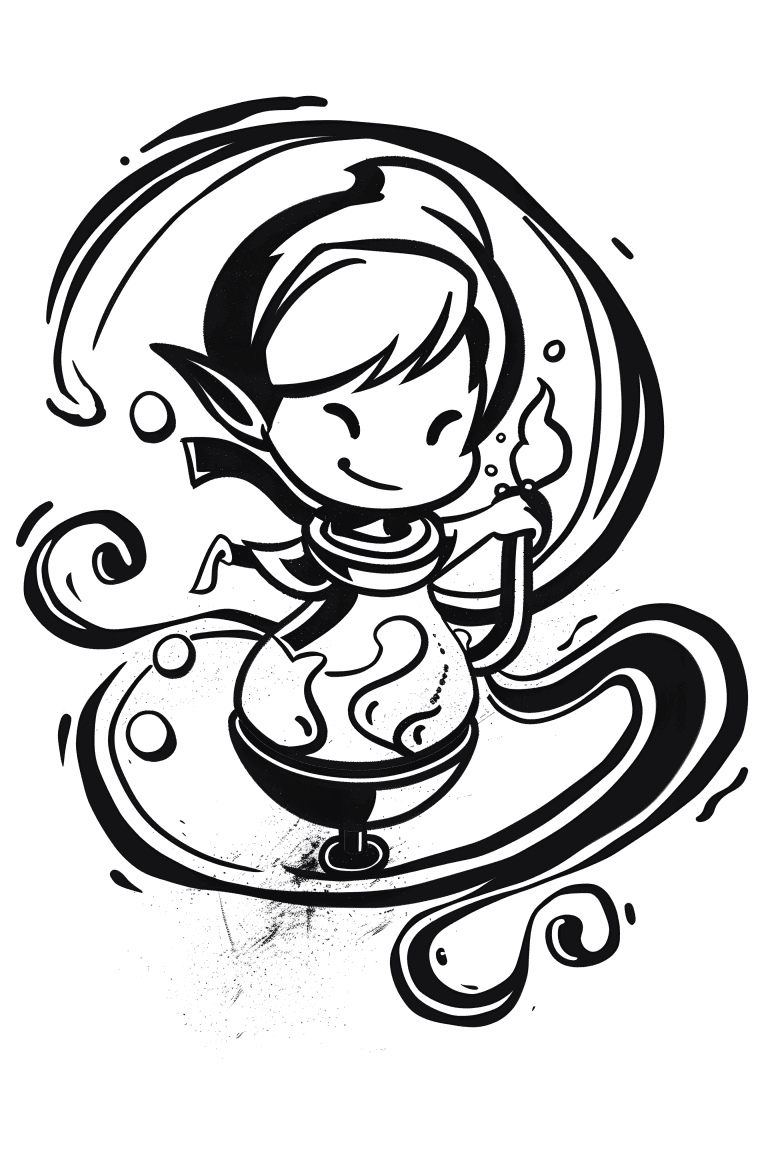 Genie Emerging From Lamp