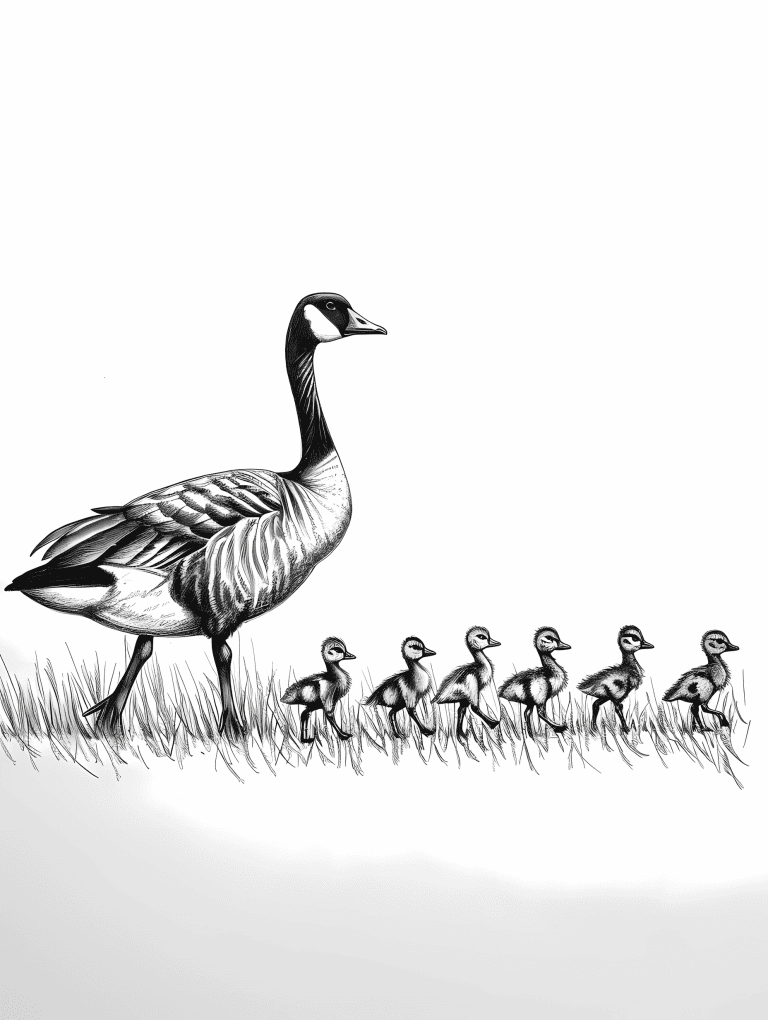 Goose Leading It’s Goslings