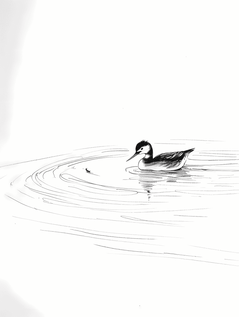 Grebe Gliding On A Lake