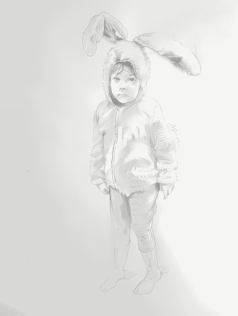 Kid Wearing A Easter Bunny Costume