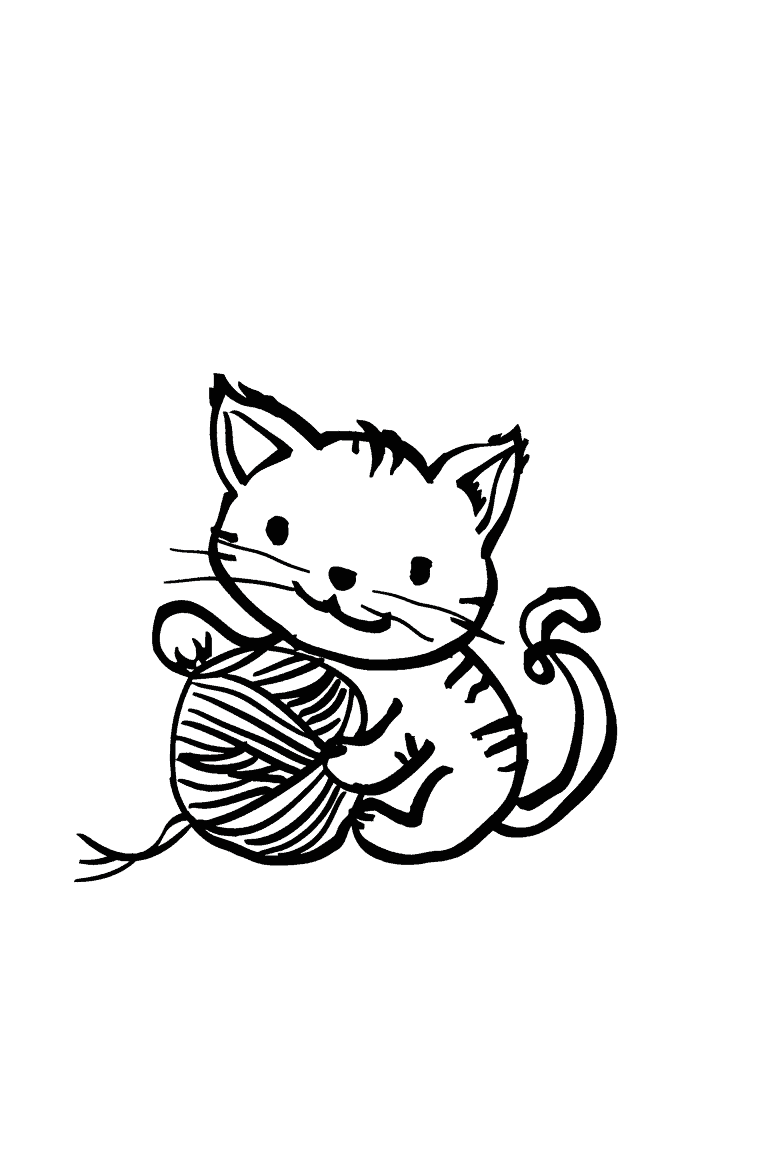 Kitten Playing With Yarn