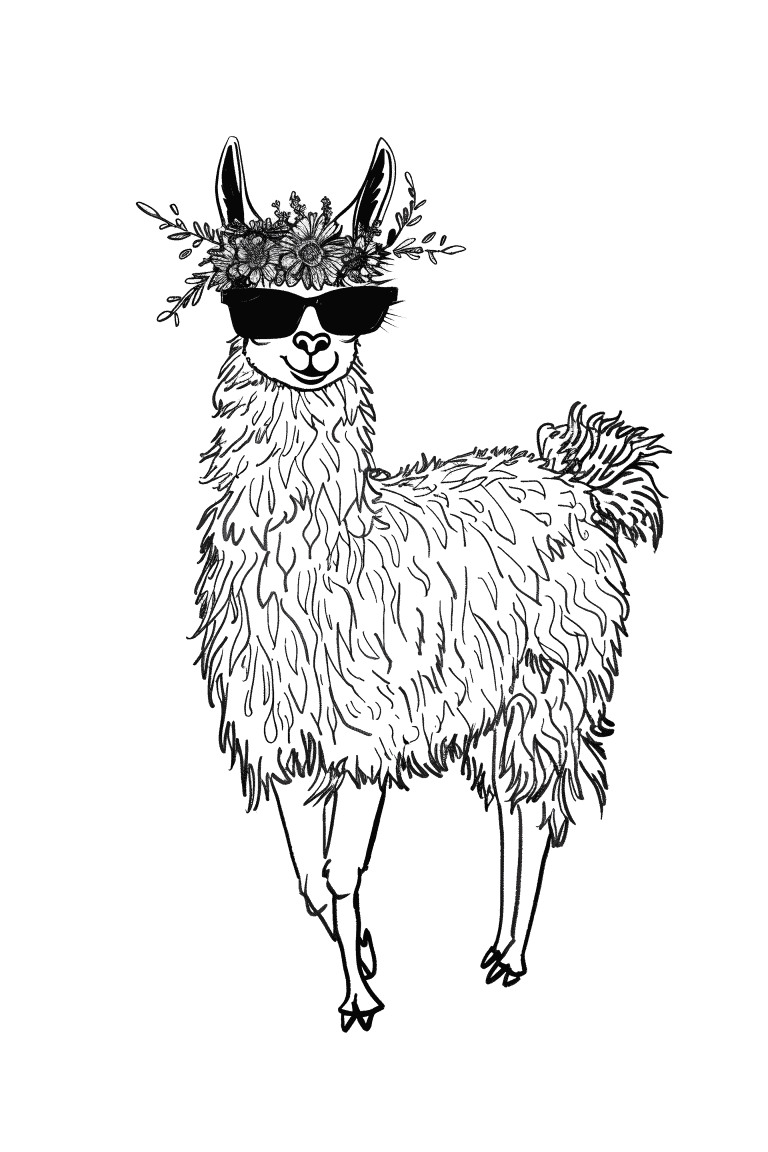 Llama Wearing Sunglasses