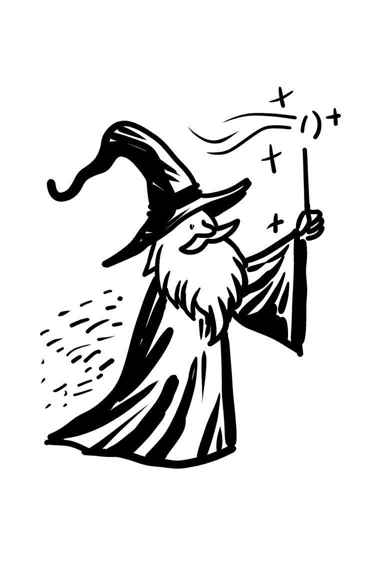 Wizard Holding A Wand