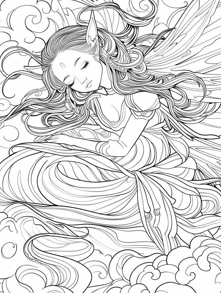 Fairy Sleeping On Clouds
