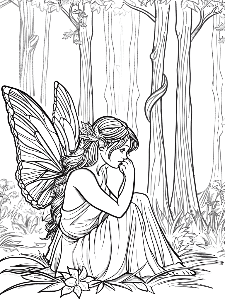 Fairy Sitting In A Forest