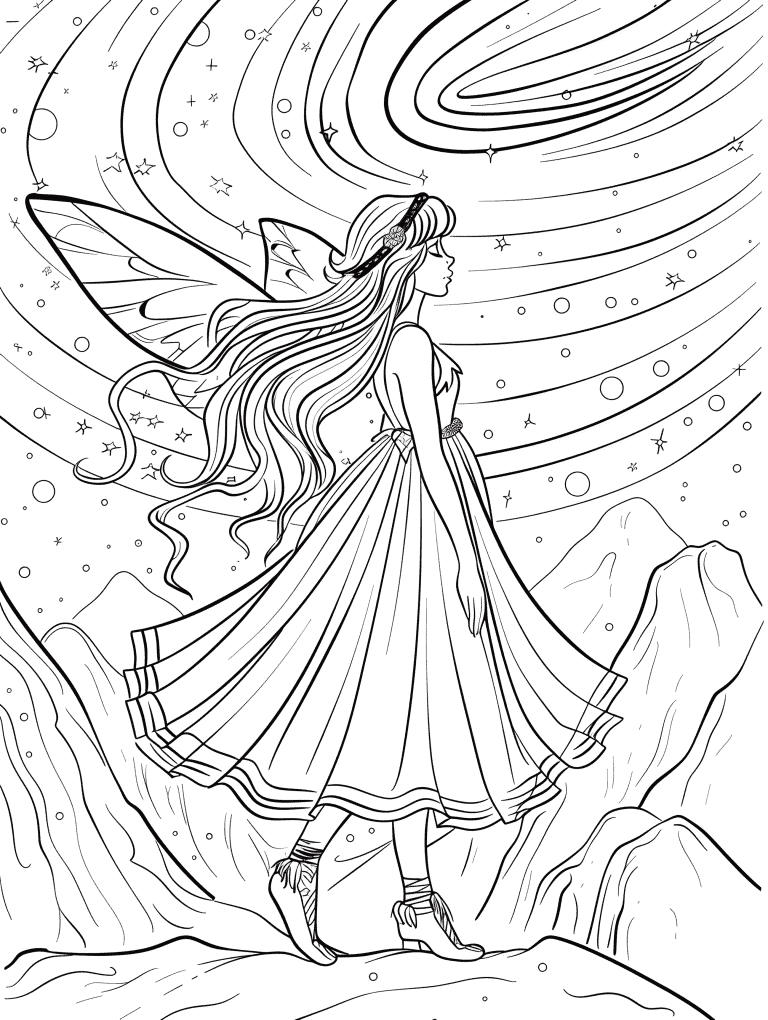 Fairy Beneath Aurora Borealis