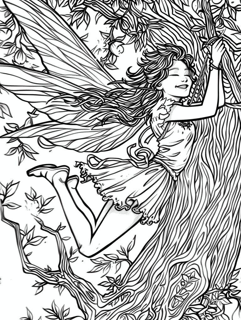 Fairy Swinging From A Vine
