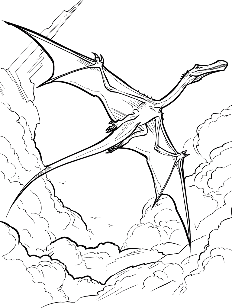Pteranodon Gliding Through The Sky
