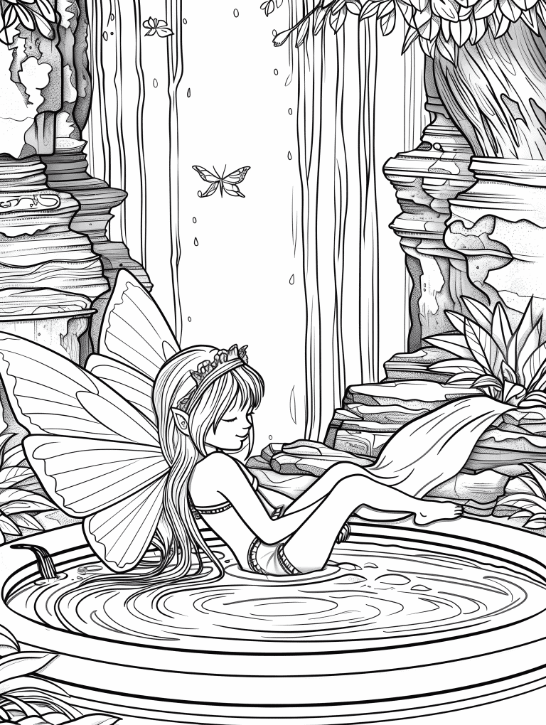 Fairy Enjoying A Bath
