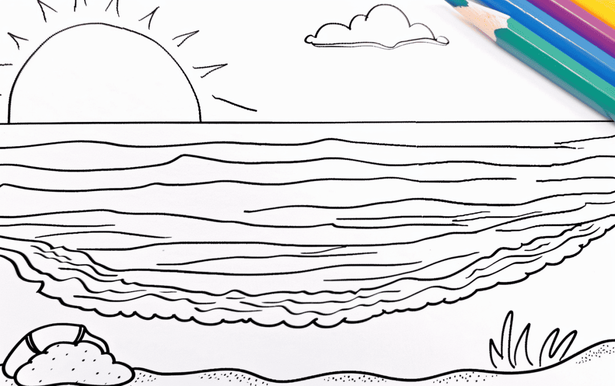 30 Best Beach Coloring Pages - Brighter Craft