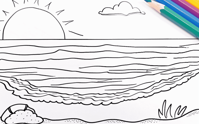 milkychoco04_a_coloured_pencil_that_is_next_to_a_beach_colourin_1b6e2483-d917-45b1-bbde-7807461d0d81