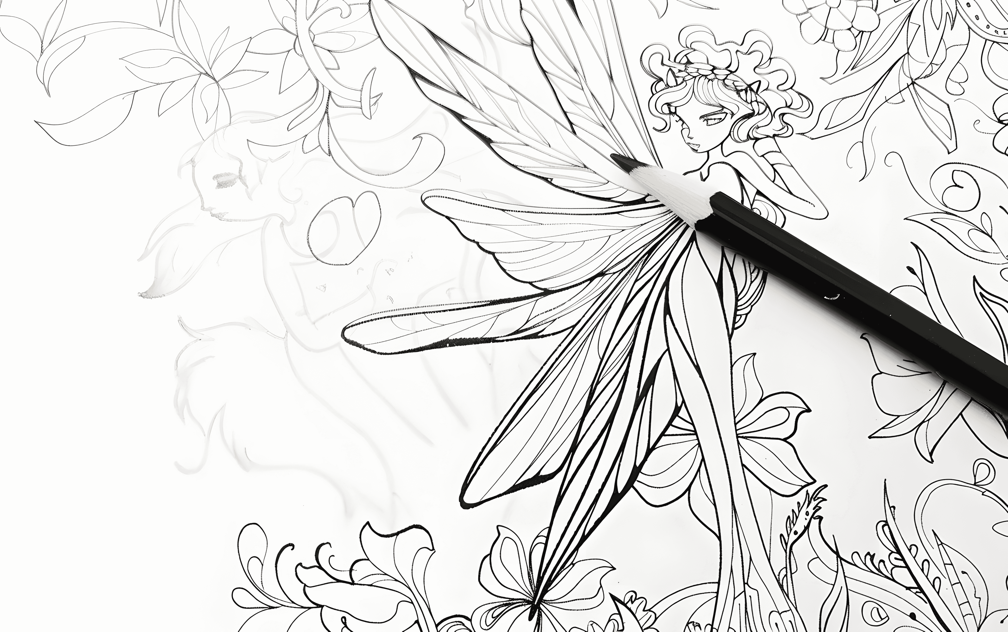 30 Fairy Coloring Pages for Kids and Adults