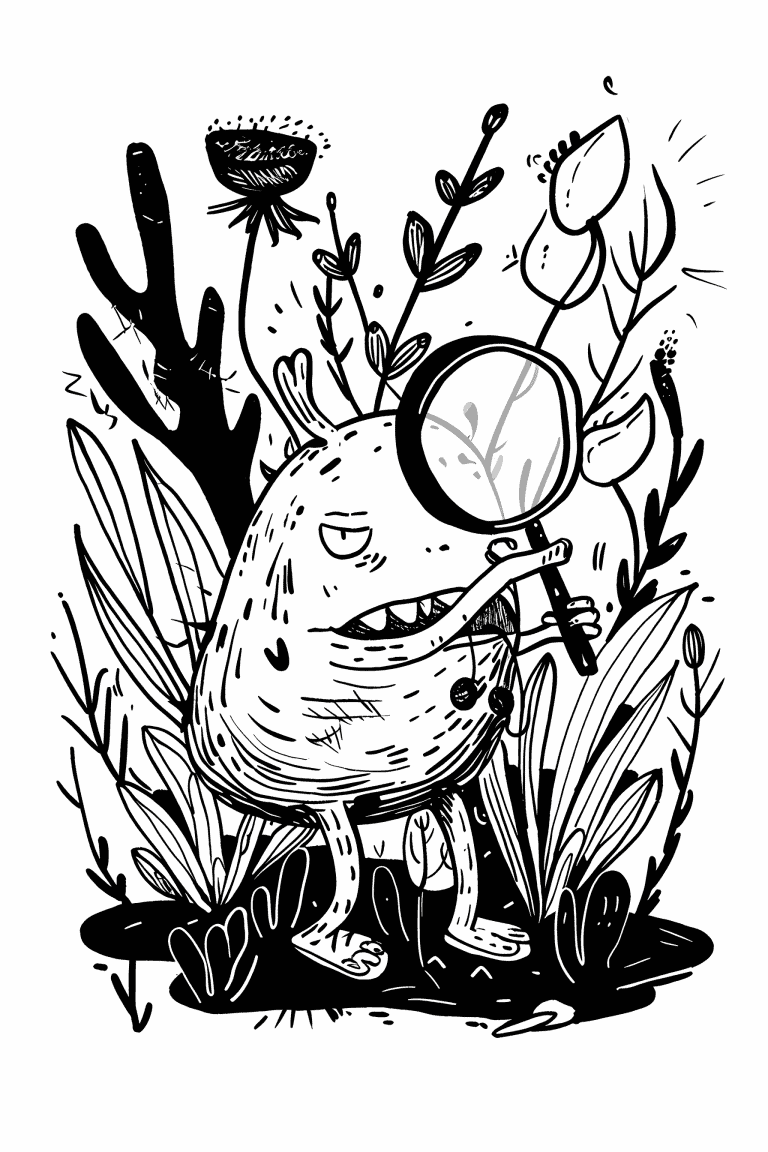 Monster Exploring A Garden