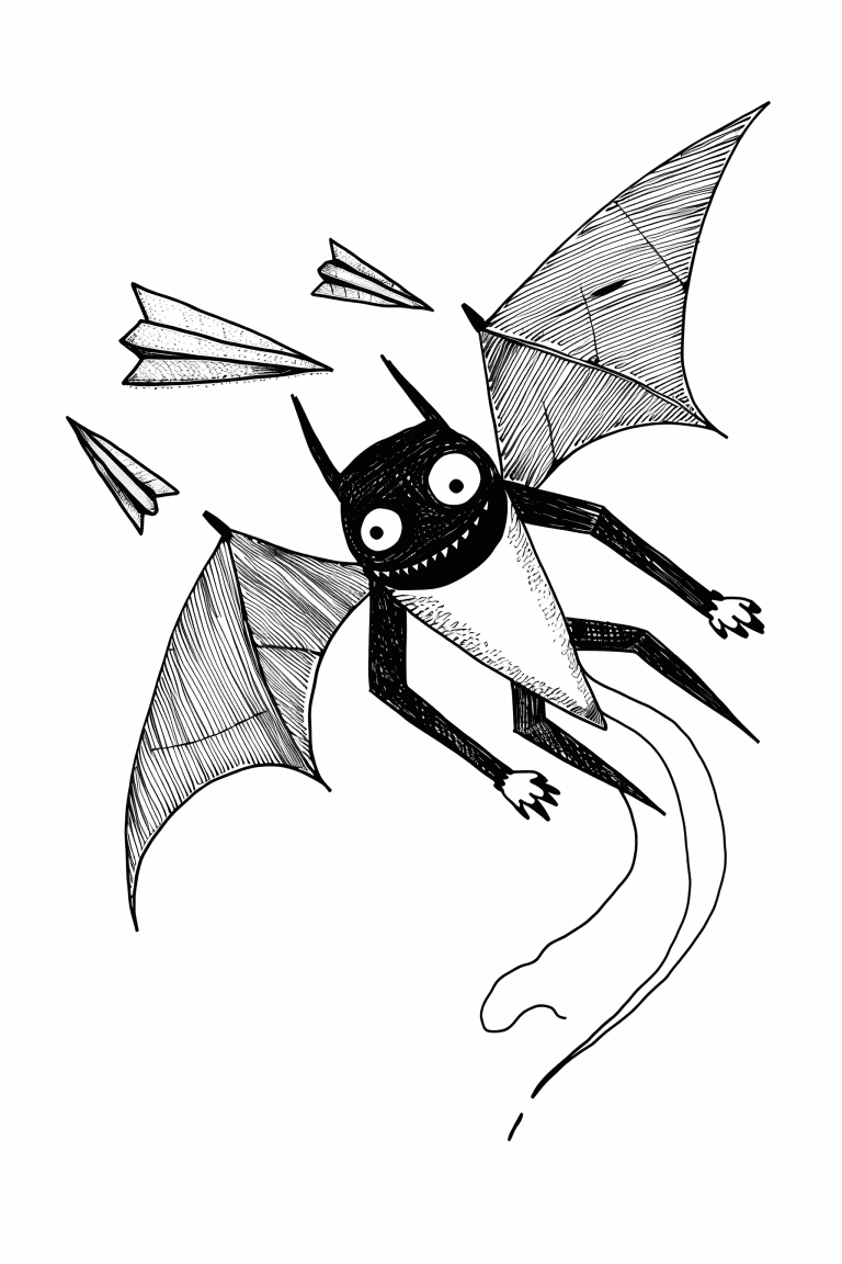 Monster With Paper Plane Wings