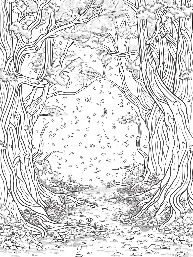 Mystical Glade With Cherry Blossoms