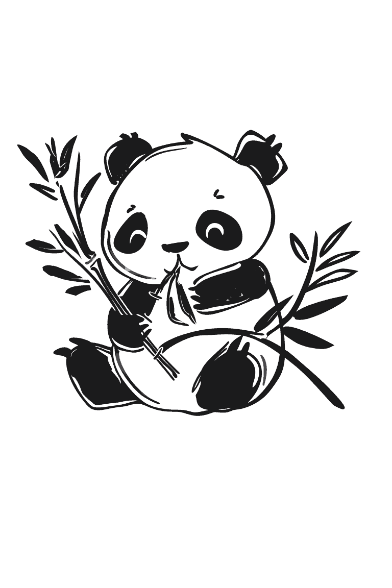 Panda Munching On Bamboo