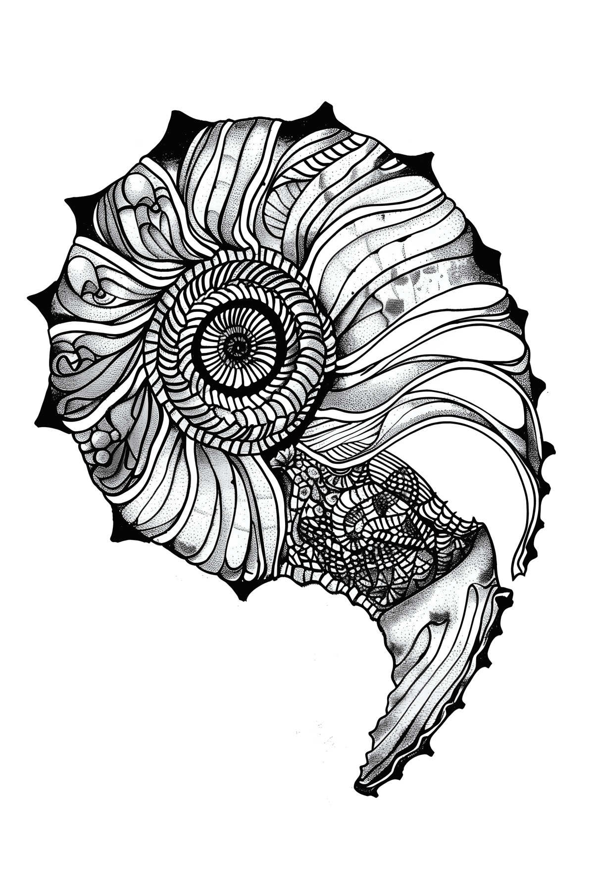 30 Simple Sea Shell Drawing Ideas - Brighter Craft