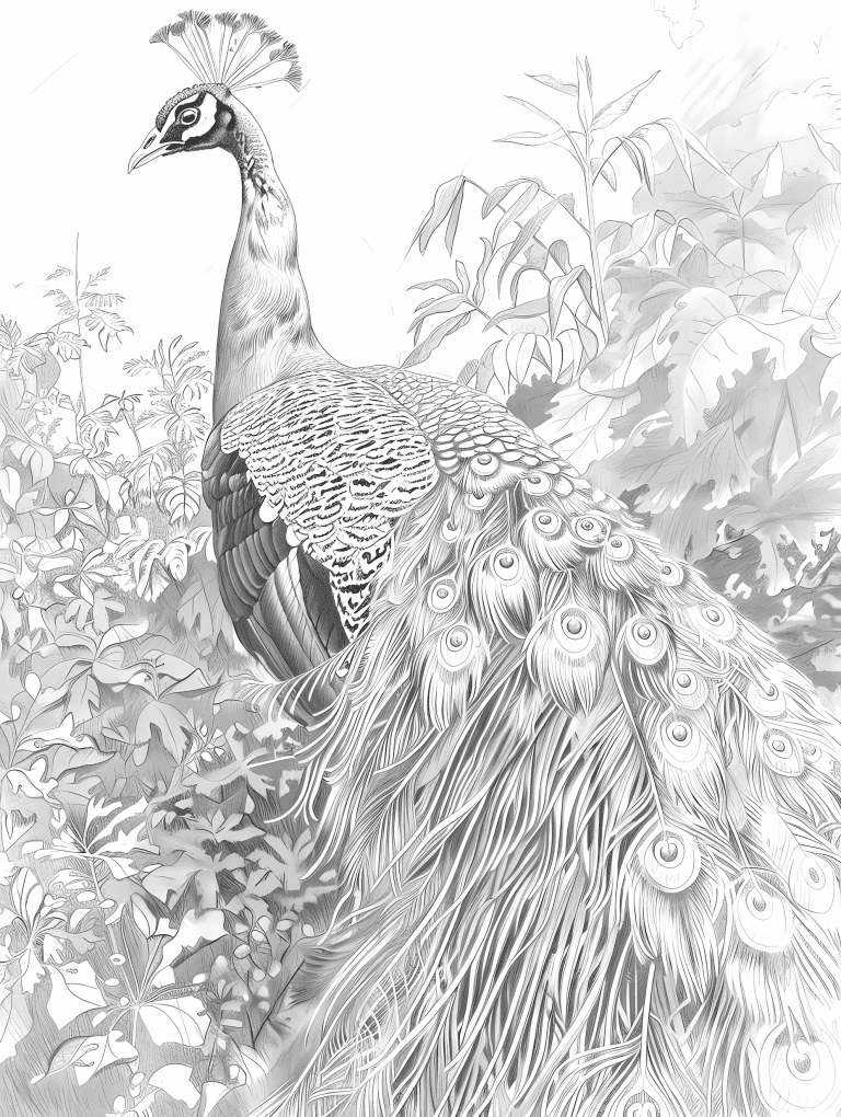 Peacock Displaying It’s Feathers