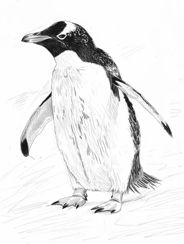 Penguin Waddling In Snow