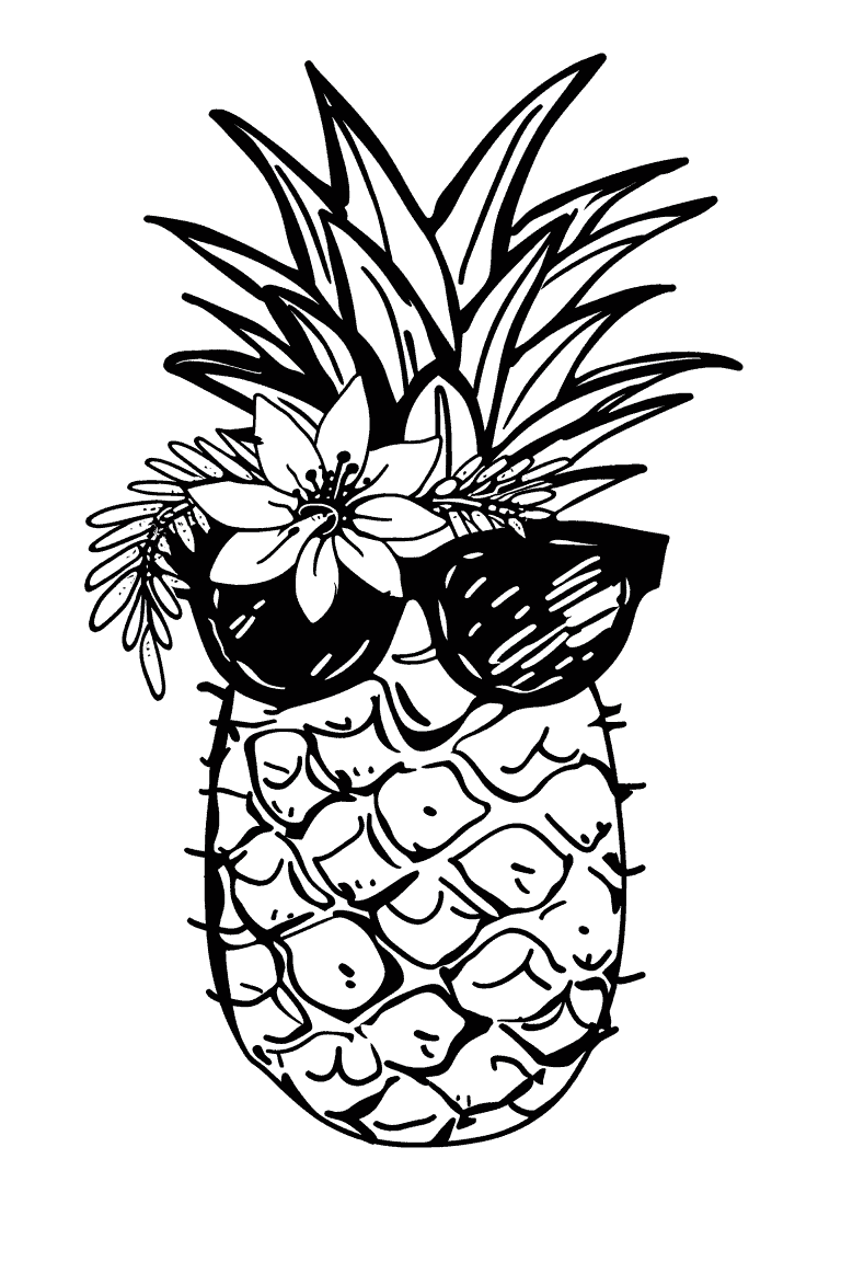 Pineapple Wearing Sunglasses