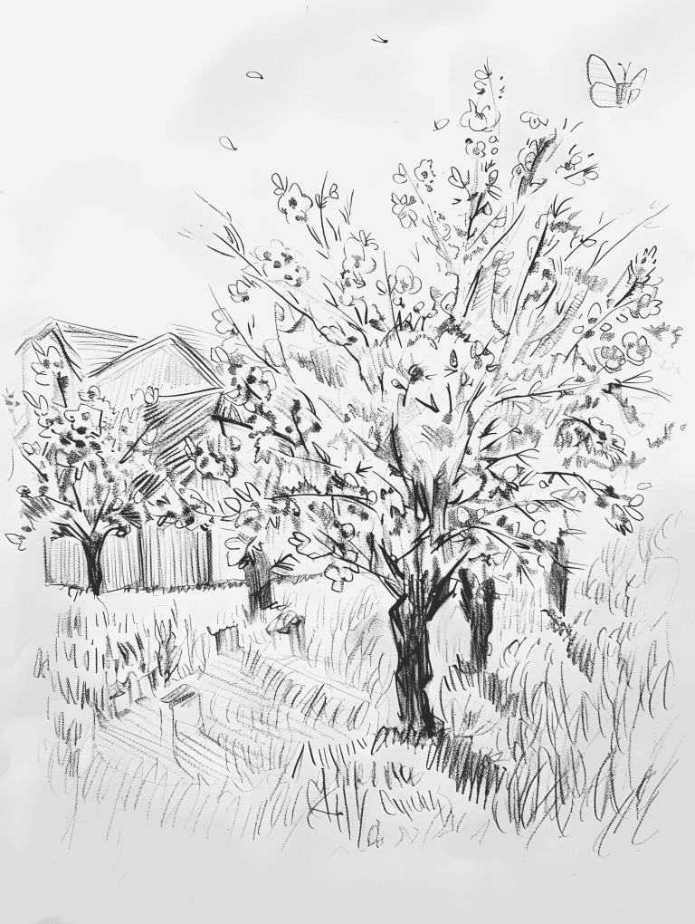 Cherry Blossoms In A Countryside