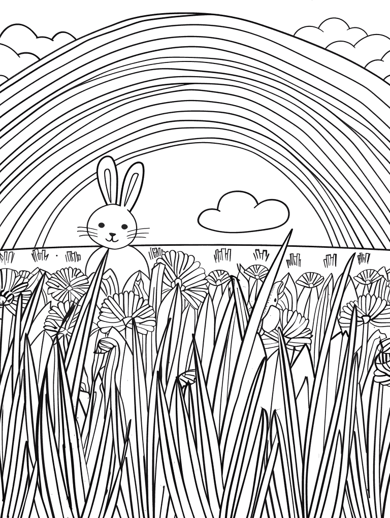 Rainbow Hovering Over A Bunny