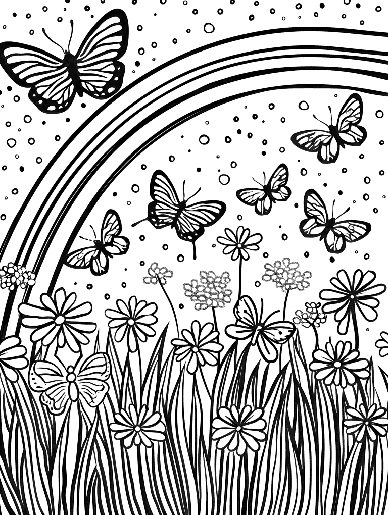 Rainbow Casting Over Butterflies