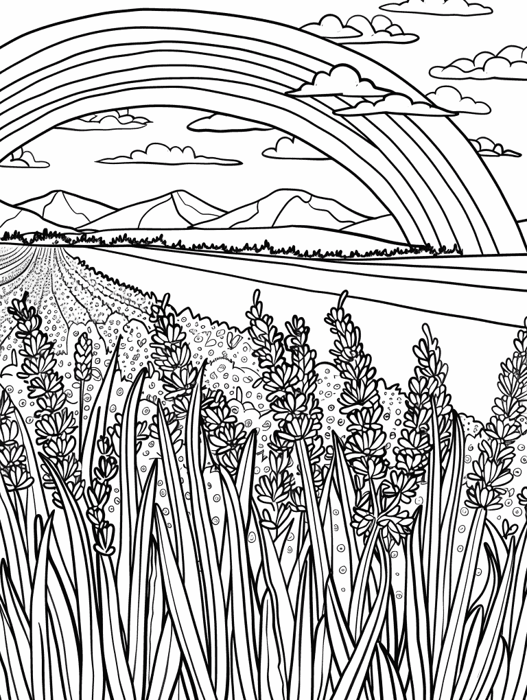 Rainbow Above Field of Lavender