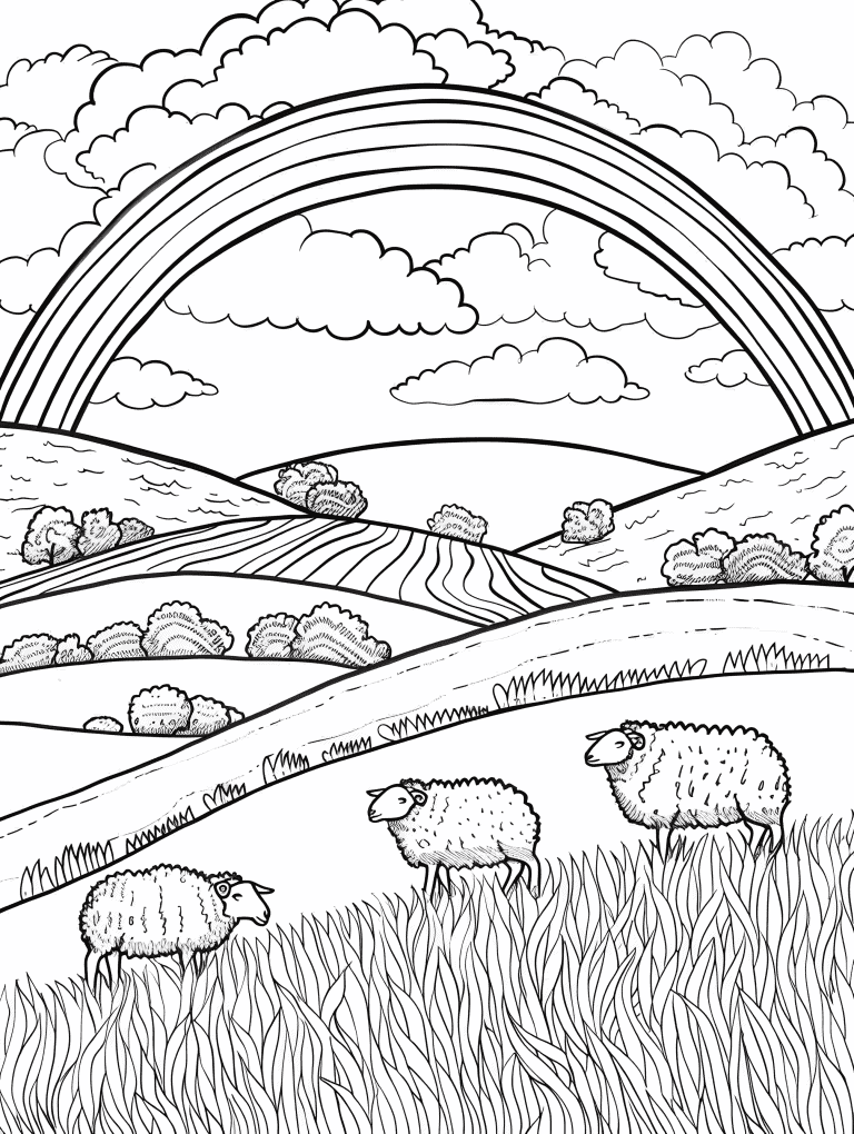 Rainbow Stretching Across A Countryside